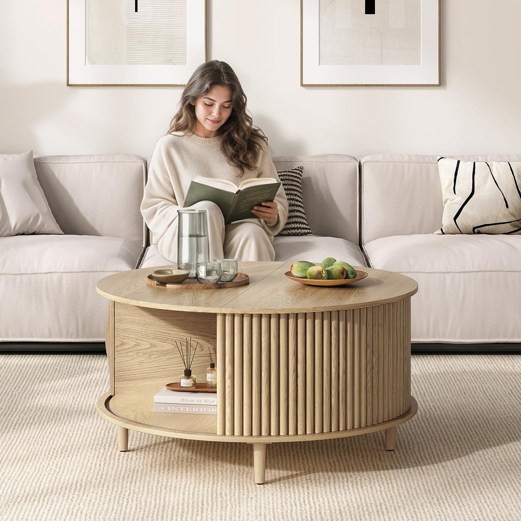 31.5" Round Coffee Table with Storage G51658
