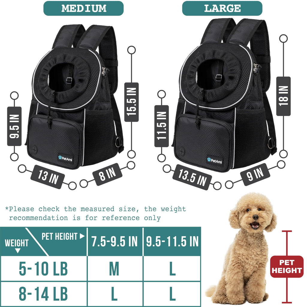 Adjustable Dog & Cat Carrier Backpack, Black E3333