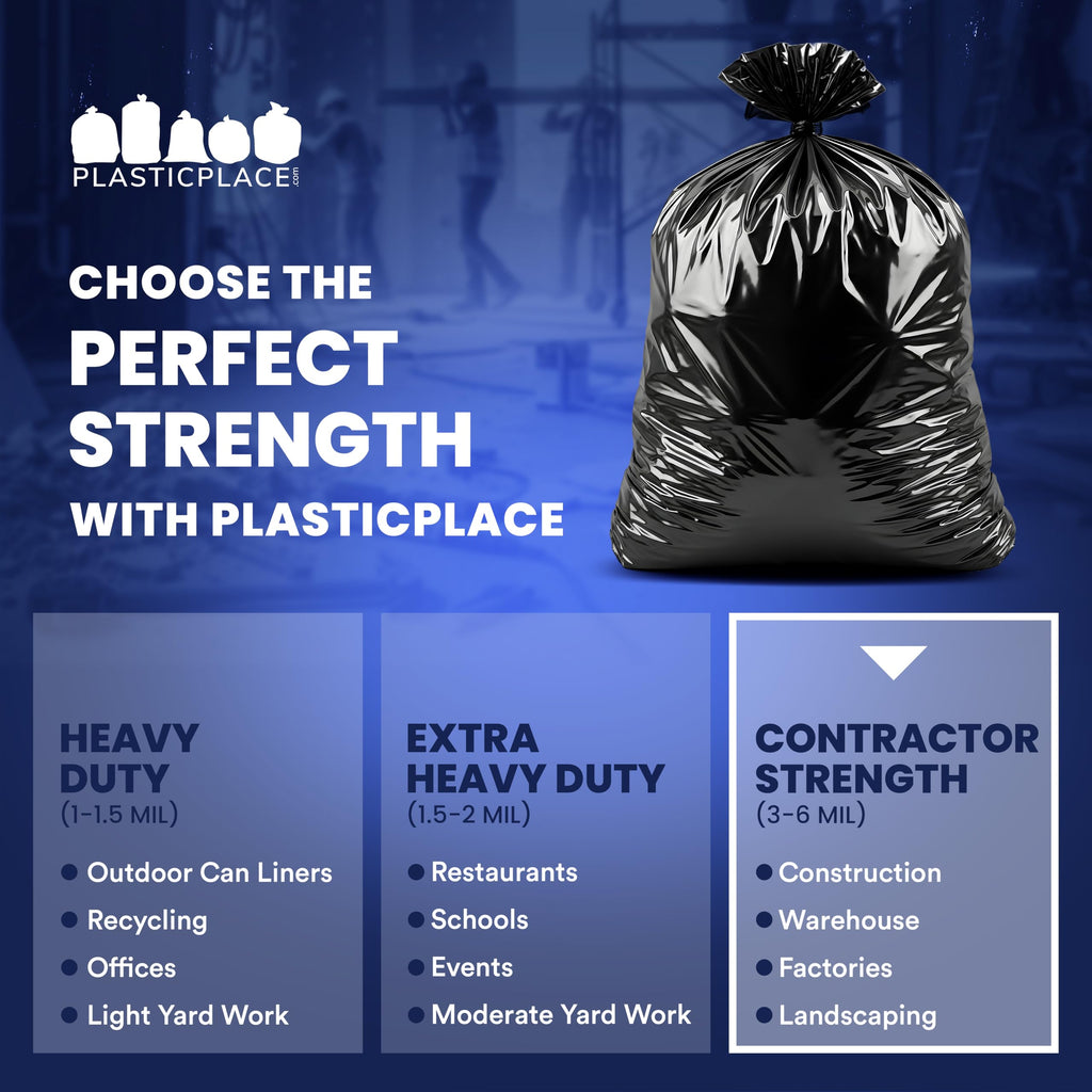 55-60 Gallon Black Heavy Duty Trash Bags 25 Count D41849