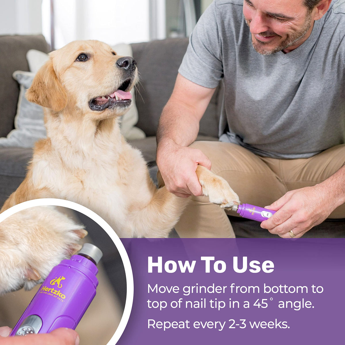 Electric Cat & Dog Nail Grinder Rechargeable Pet Grooming Kit J47209