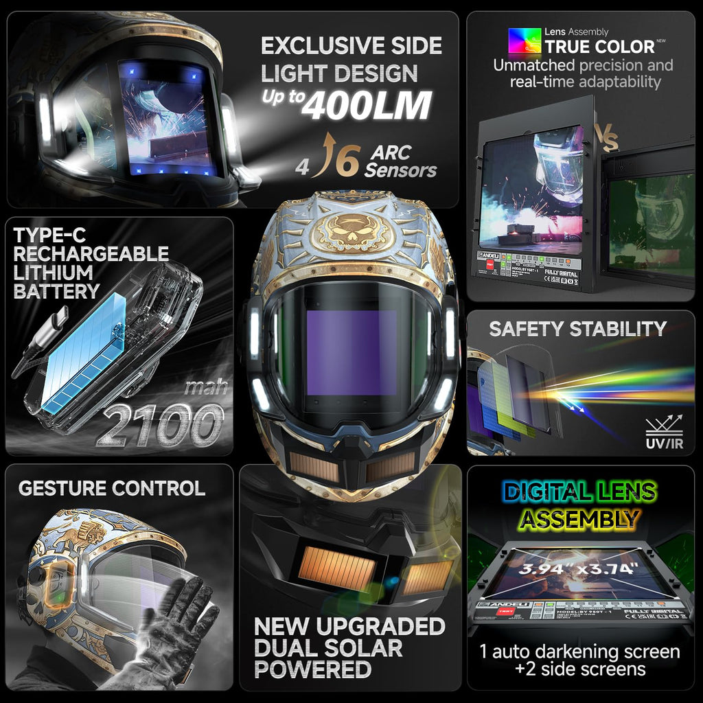 Auto Darkening Welding Helmet with Light F541