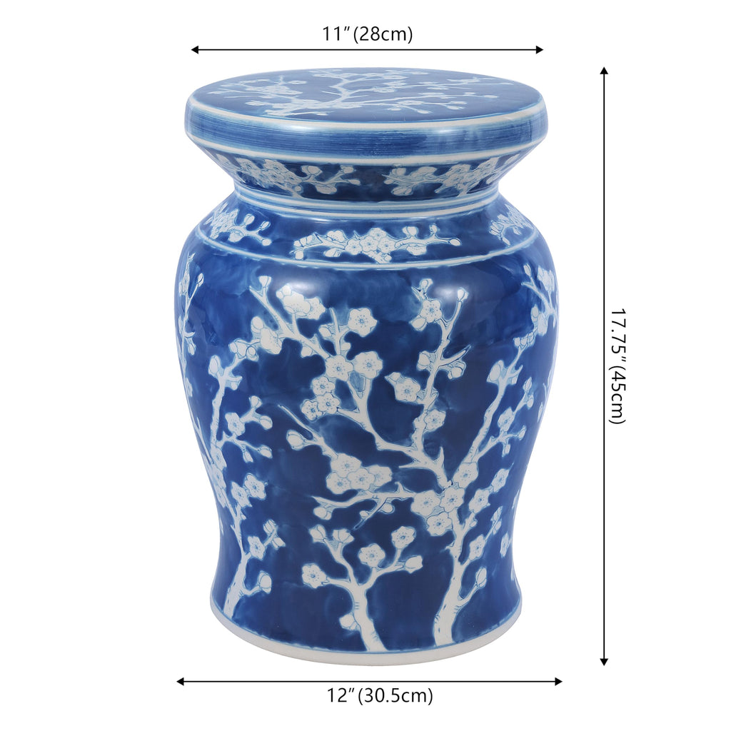 Ceramic Garden Stool 18" Side Table O739