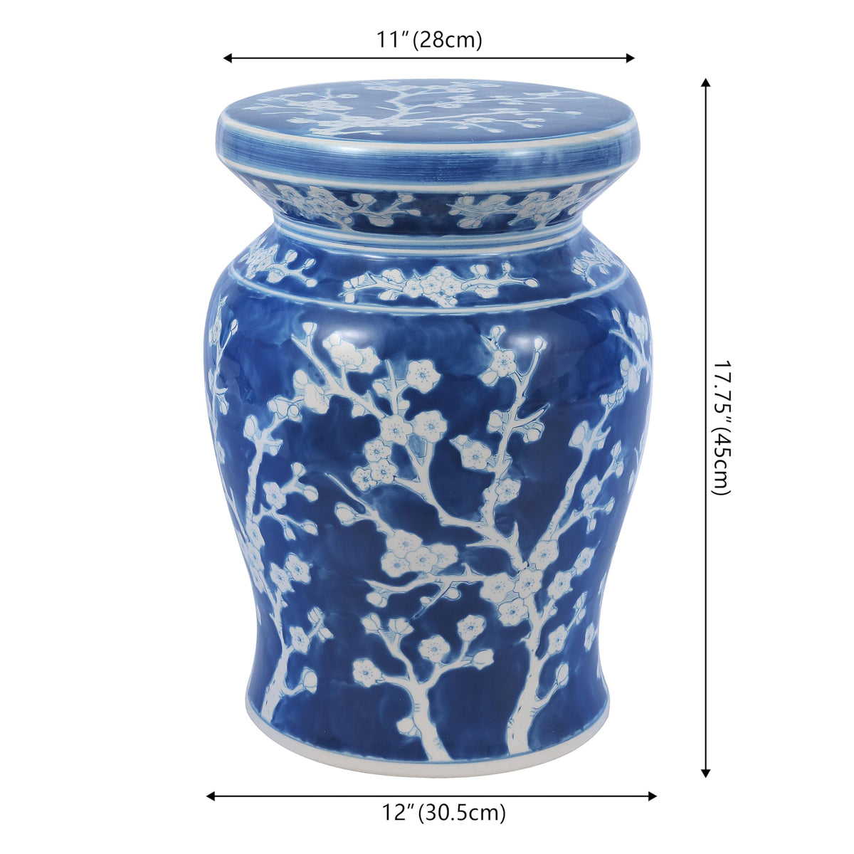 Ceramic Garden Stool 18" Side Table O739