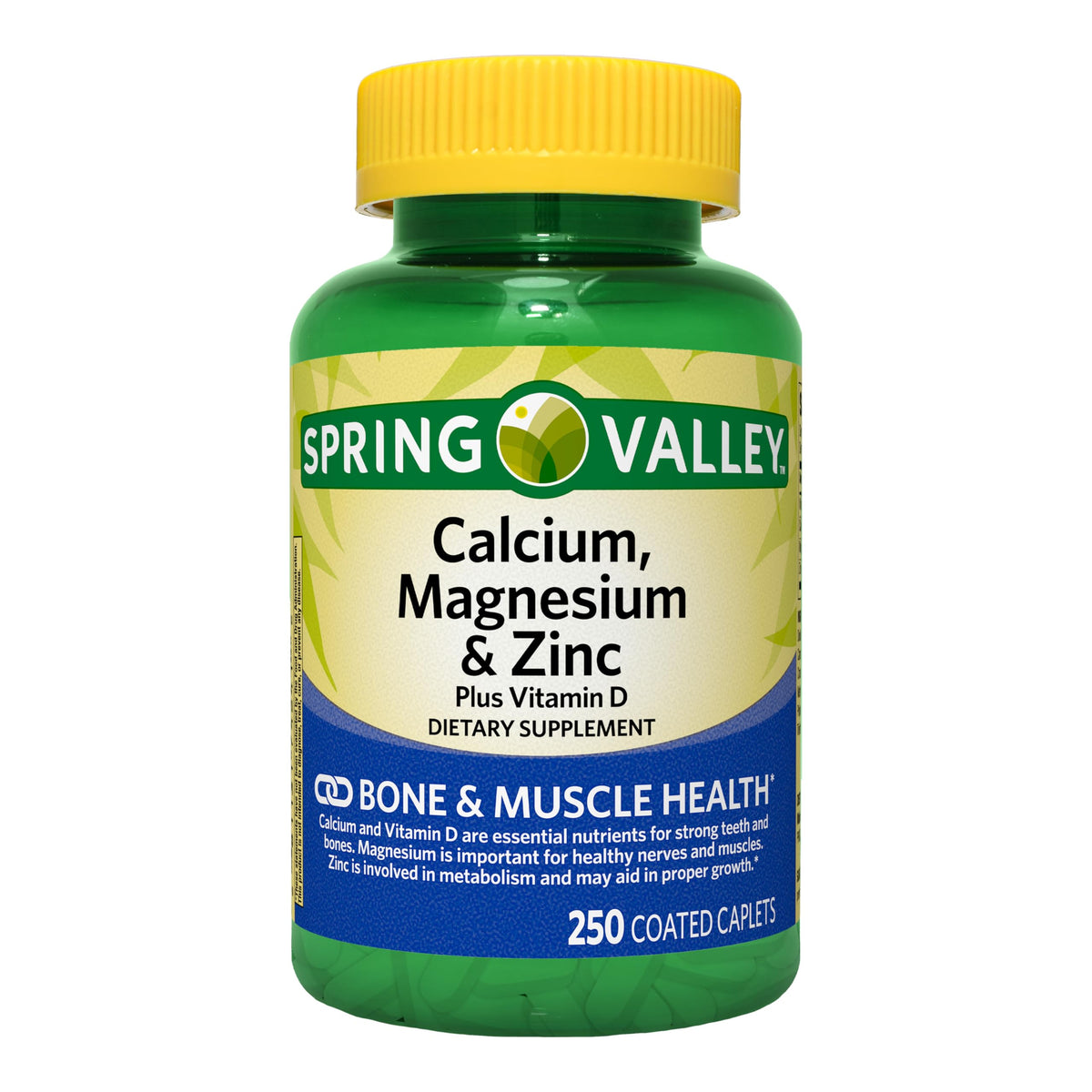 Calcium Magnesium Zinc Plus Vitamin D3 Caplets 250 Count L6620