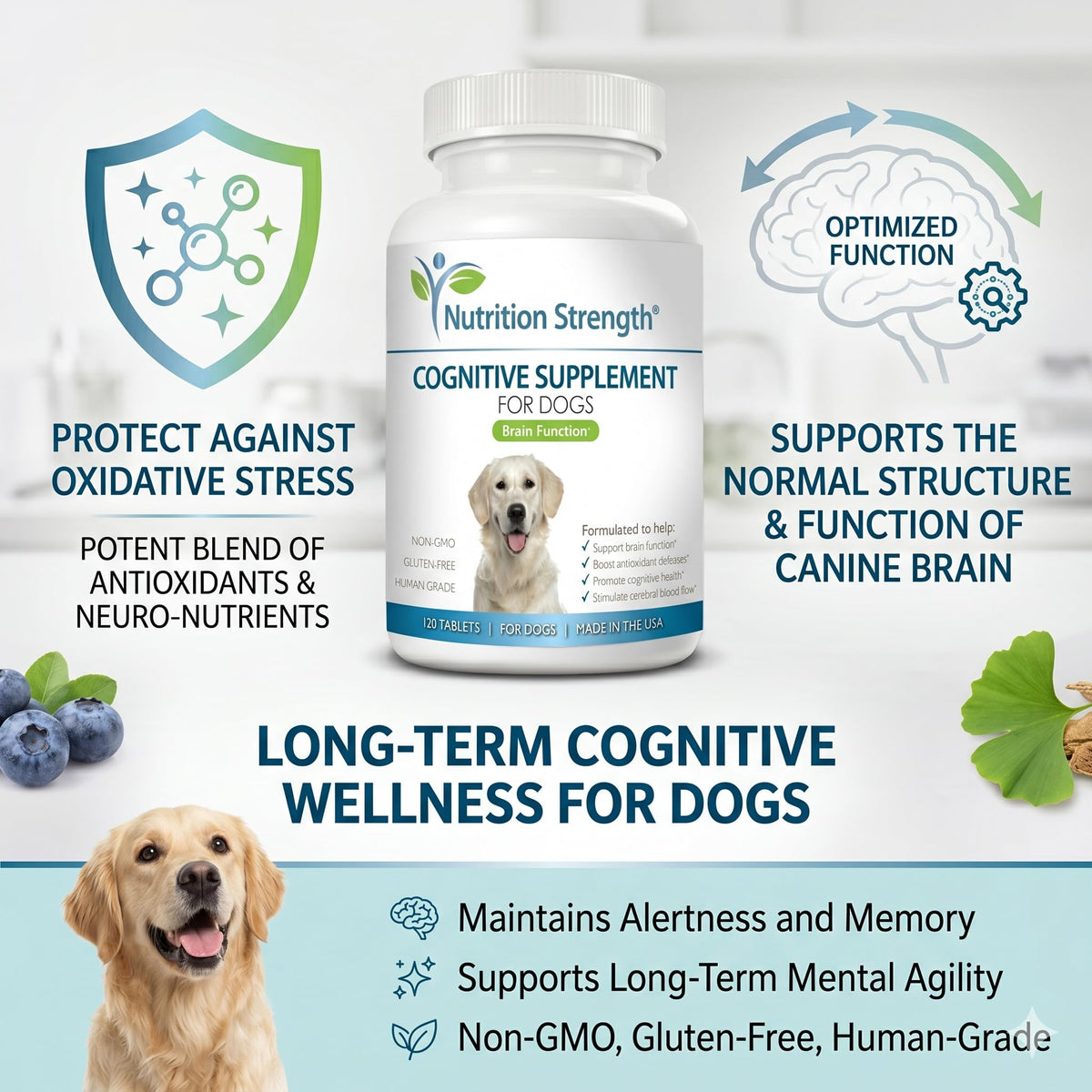 120 Chewable Tablets Cognitive Support Dog Supplement S626651