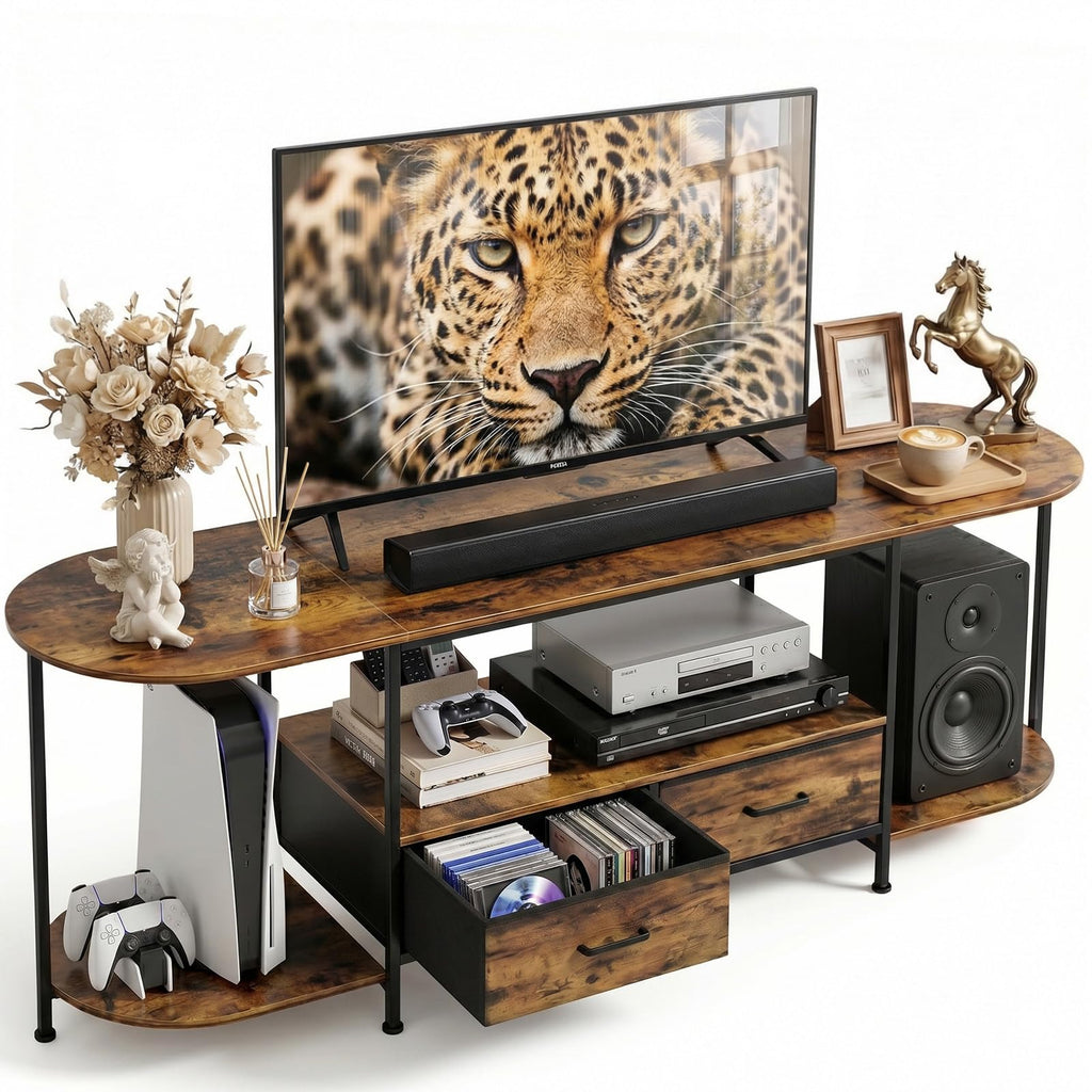 63" TV Stand with 2 Fabric Drawers E597