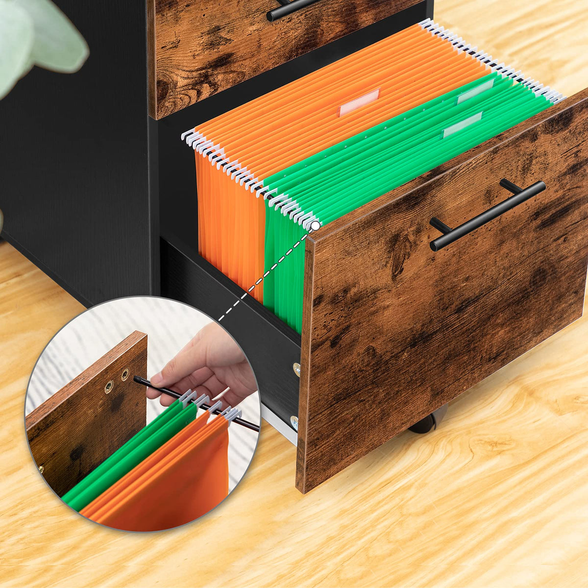 3 Drawer Wood File Cabinet X454