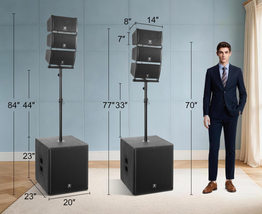 Powered PA Speaker System 6 Line Array Speakers 2PCS 18 Inch Subwoofers X33317