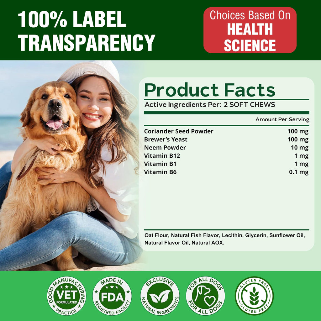Flea and Tick Chewables for Dogs Chicken 120 Soft Treats S813