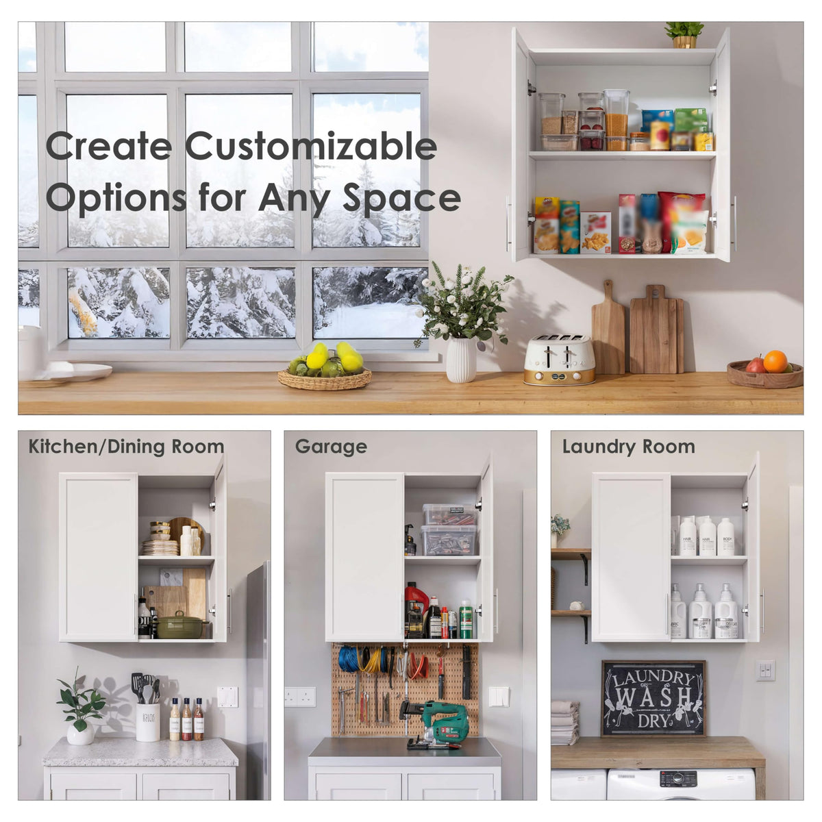 White Wall Cabinet with Adjustable Shelf Q4532