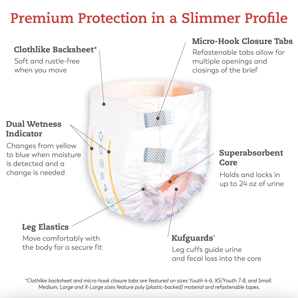 Adult Diapers with Tabs, Medium, 12 Ct E2492