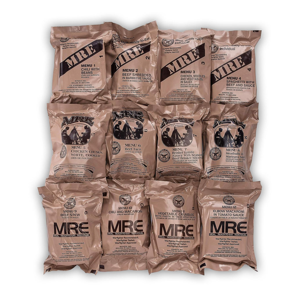 US Military MRE Case Menus 1-12 J933