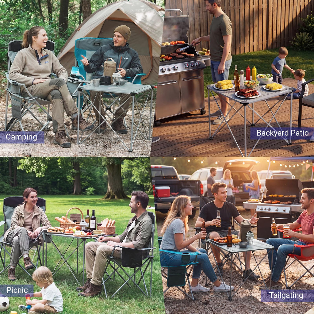 Camping Square Folding Aluminum Table W2602