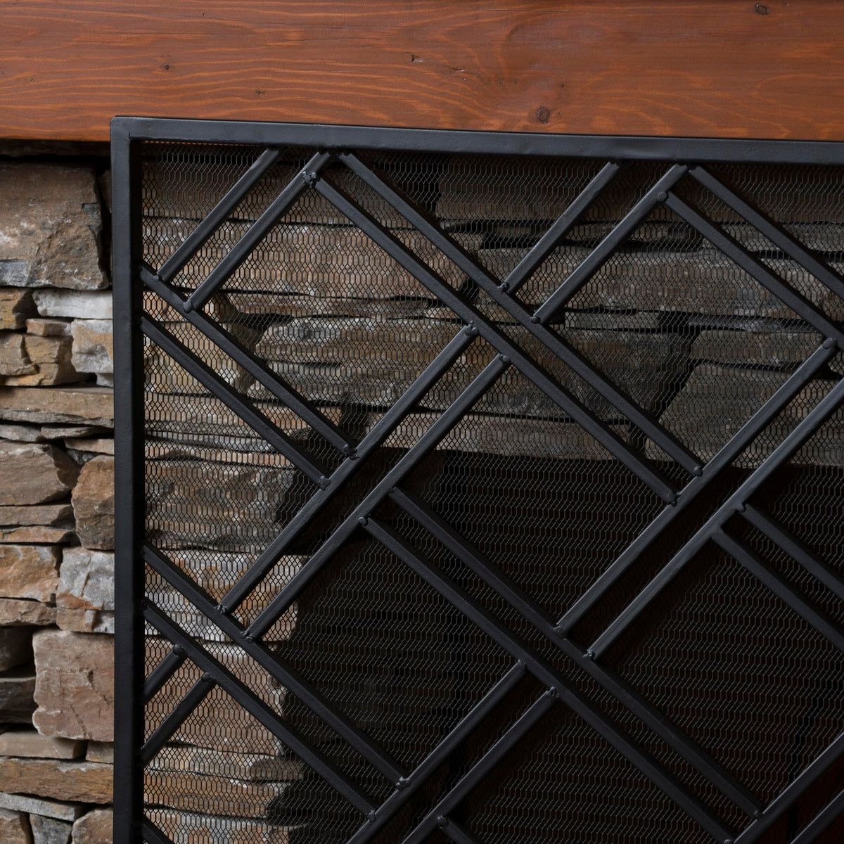 Black Wrought Iron Fireplace Screen D613