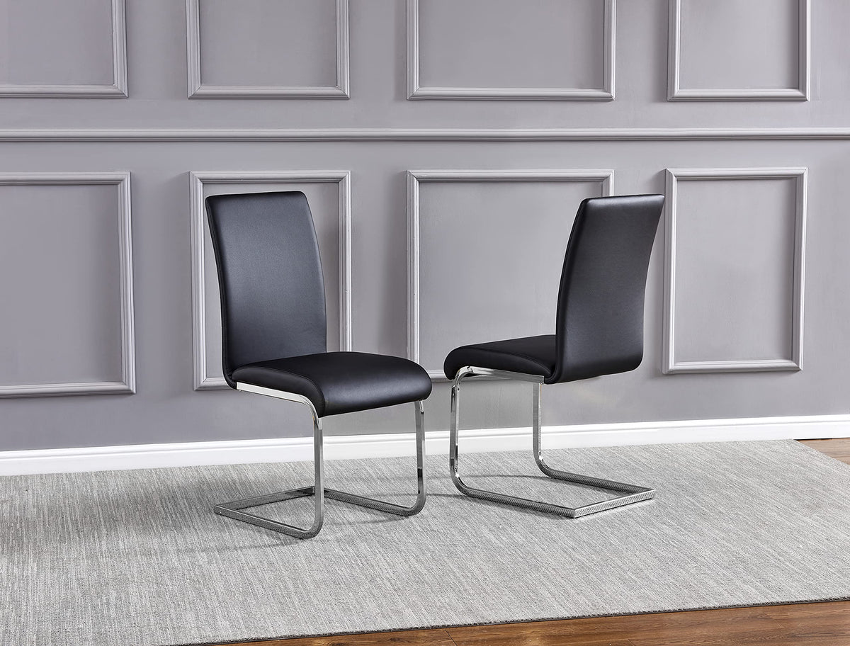 Black Faux Leather Dining Chairs Set of 2 E298404
