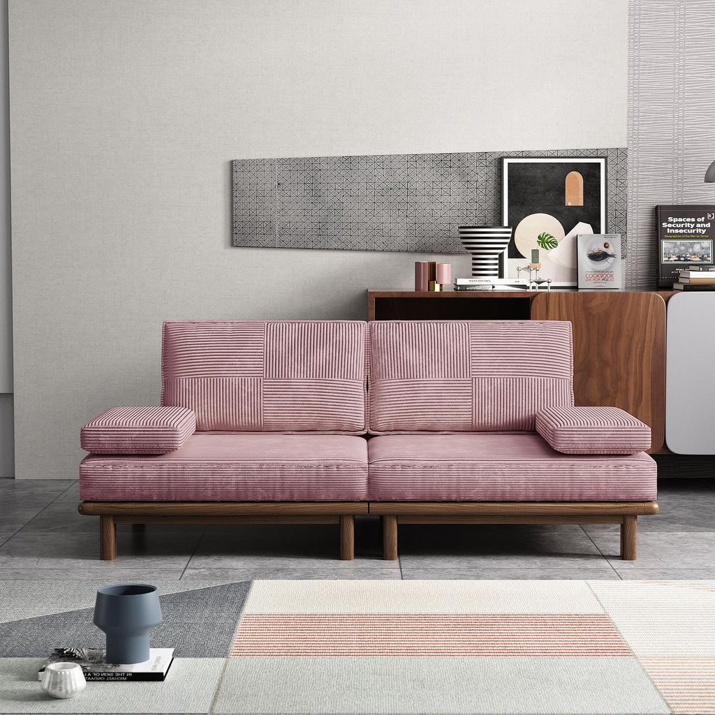 78.7" Pink Velvet Sofa Bed Z869094