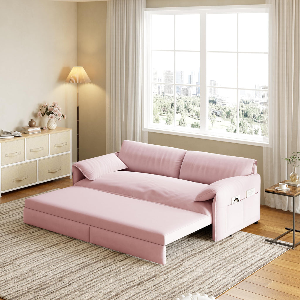 Queen Size Velvet Sleeper Sofa Bed U23132