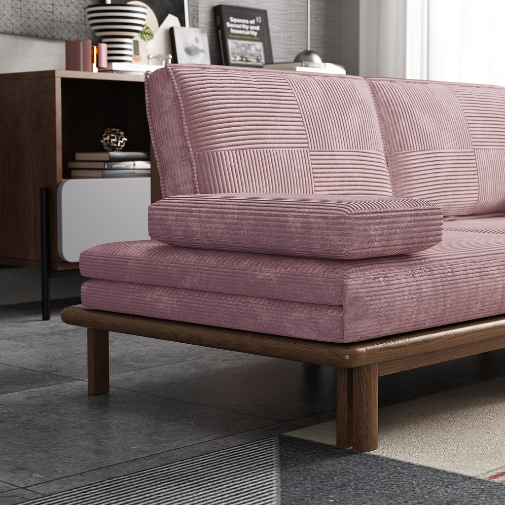 78.7" Pink Velvet Sofa Bed Z869094