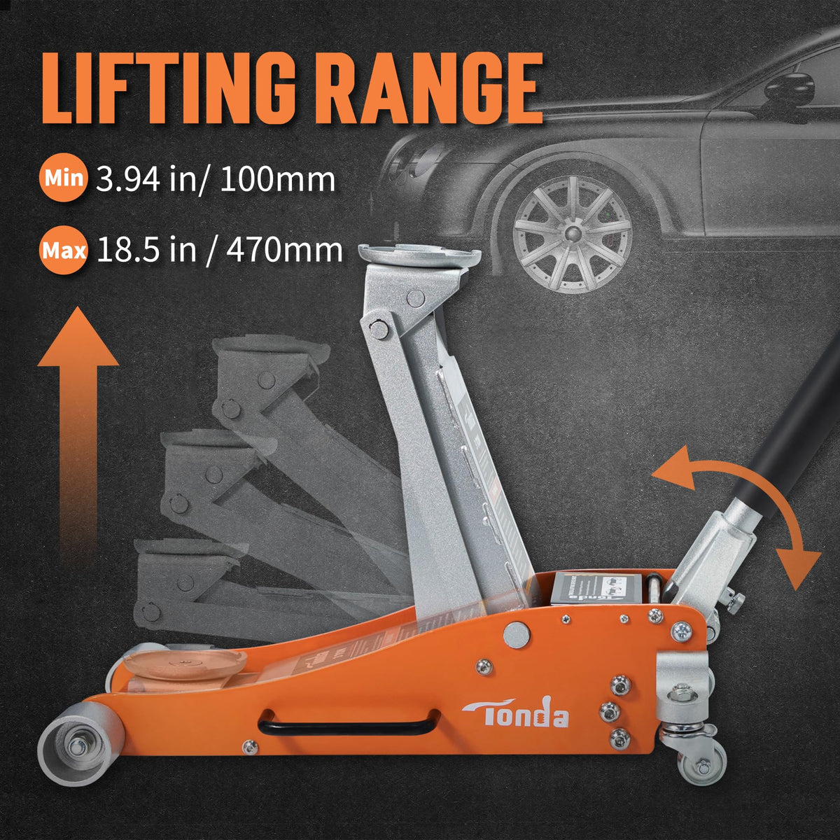 3 Ton Low Profile Aluminum Steel Hydraulic Floor Jack R91140