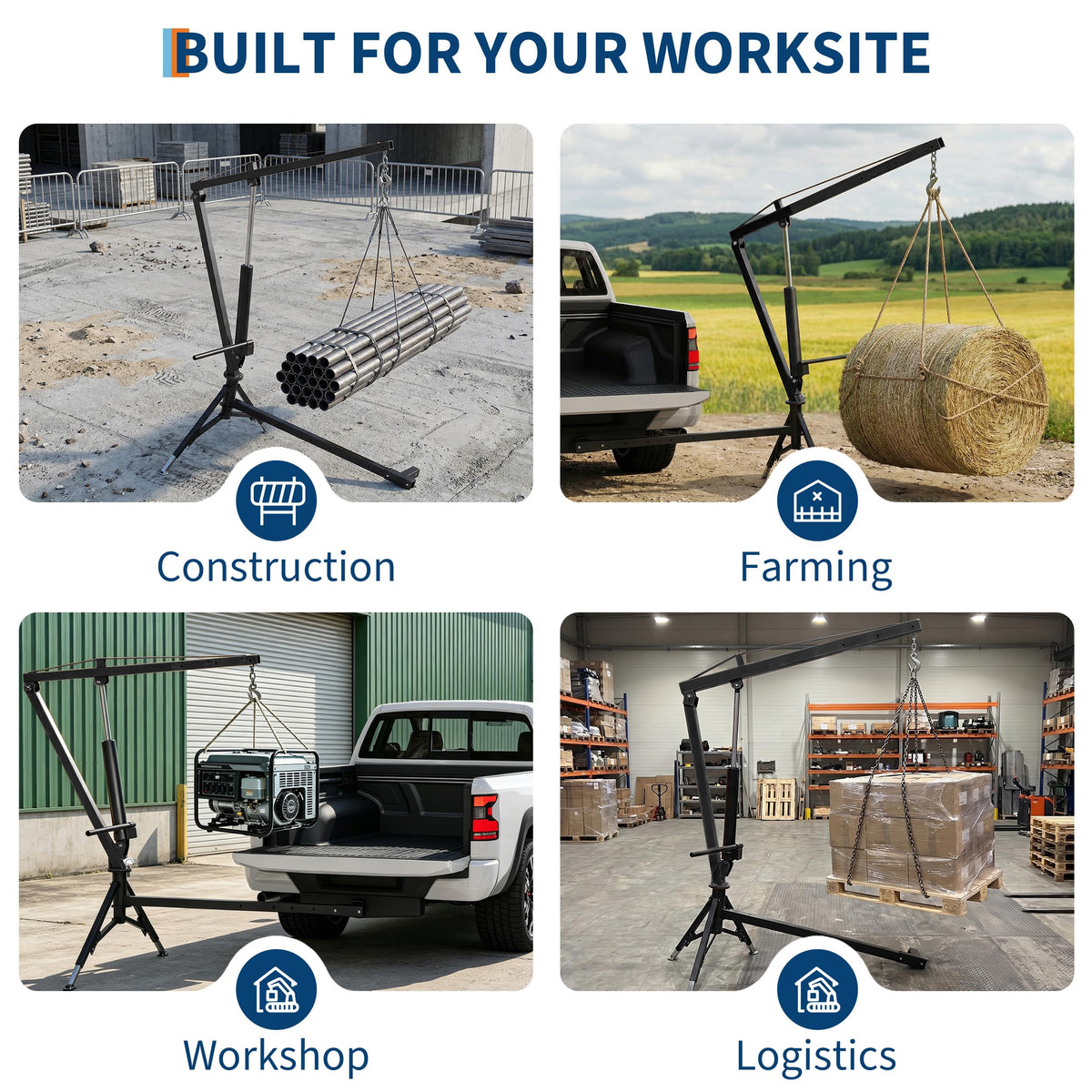 Heavy Duty Hydraulic Truck Crane with 360° Swivel and Telescoping Boom P3815