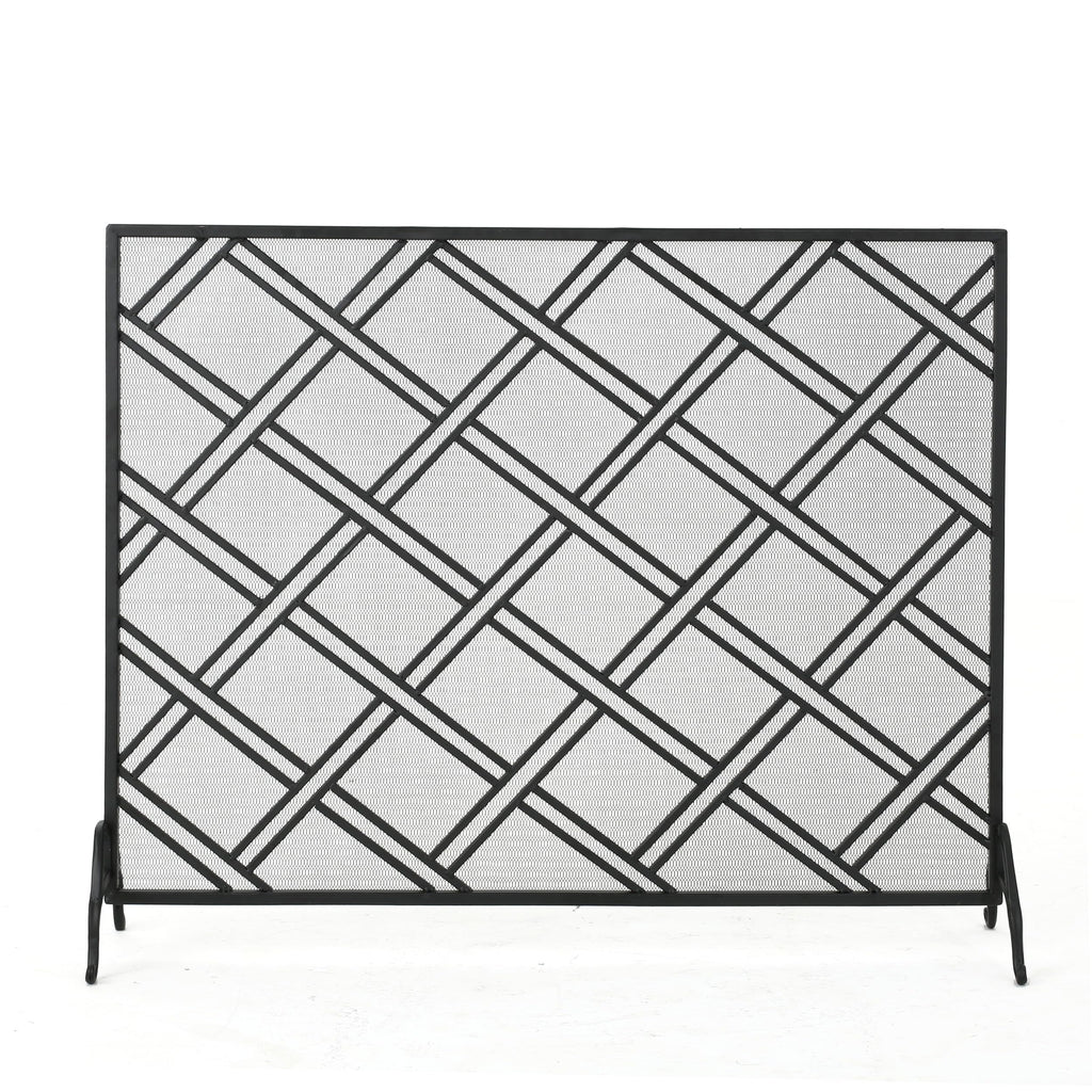 Black Wrought Iron Fireplace Screen D613