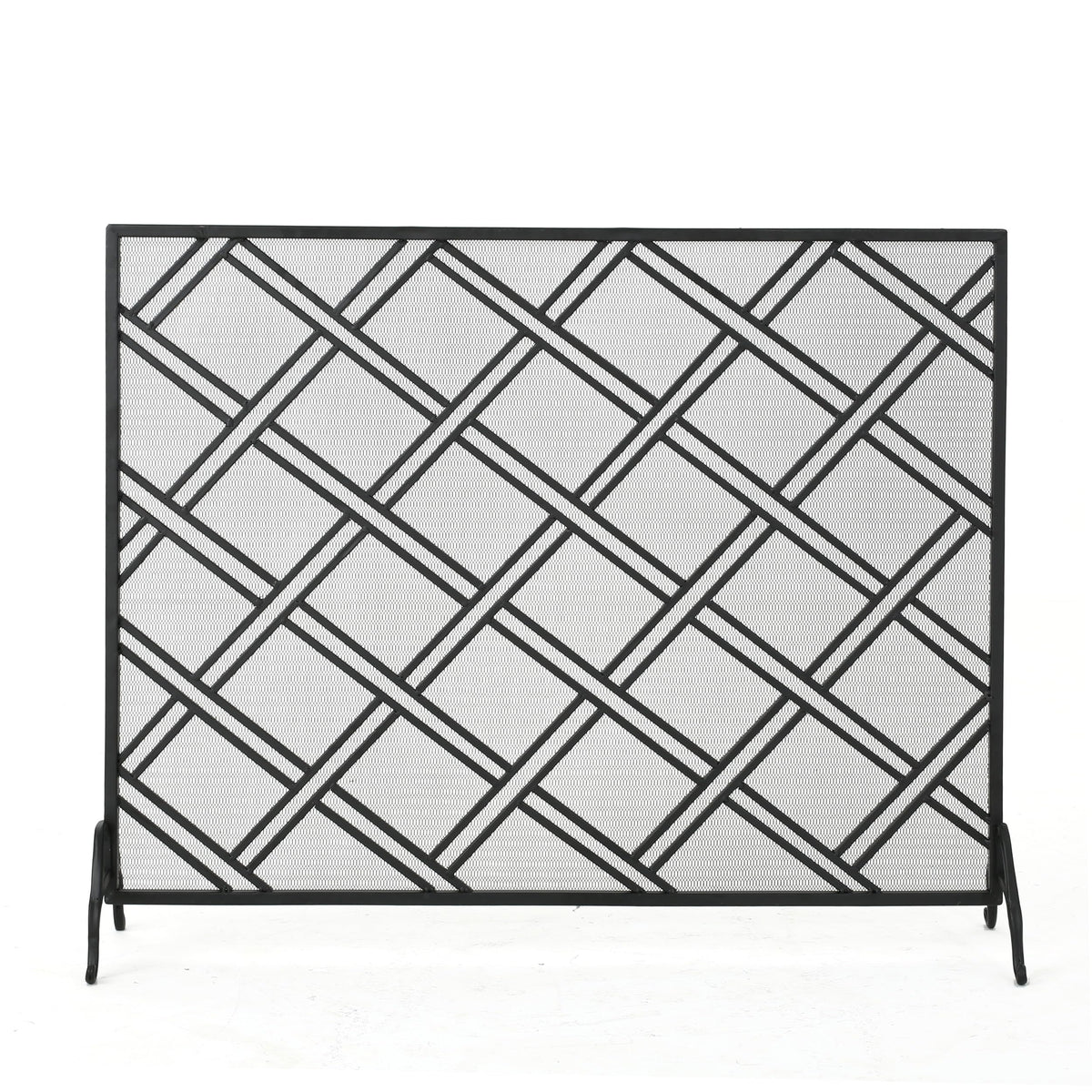 Black Wrought Iron Fireplace Screen D613