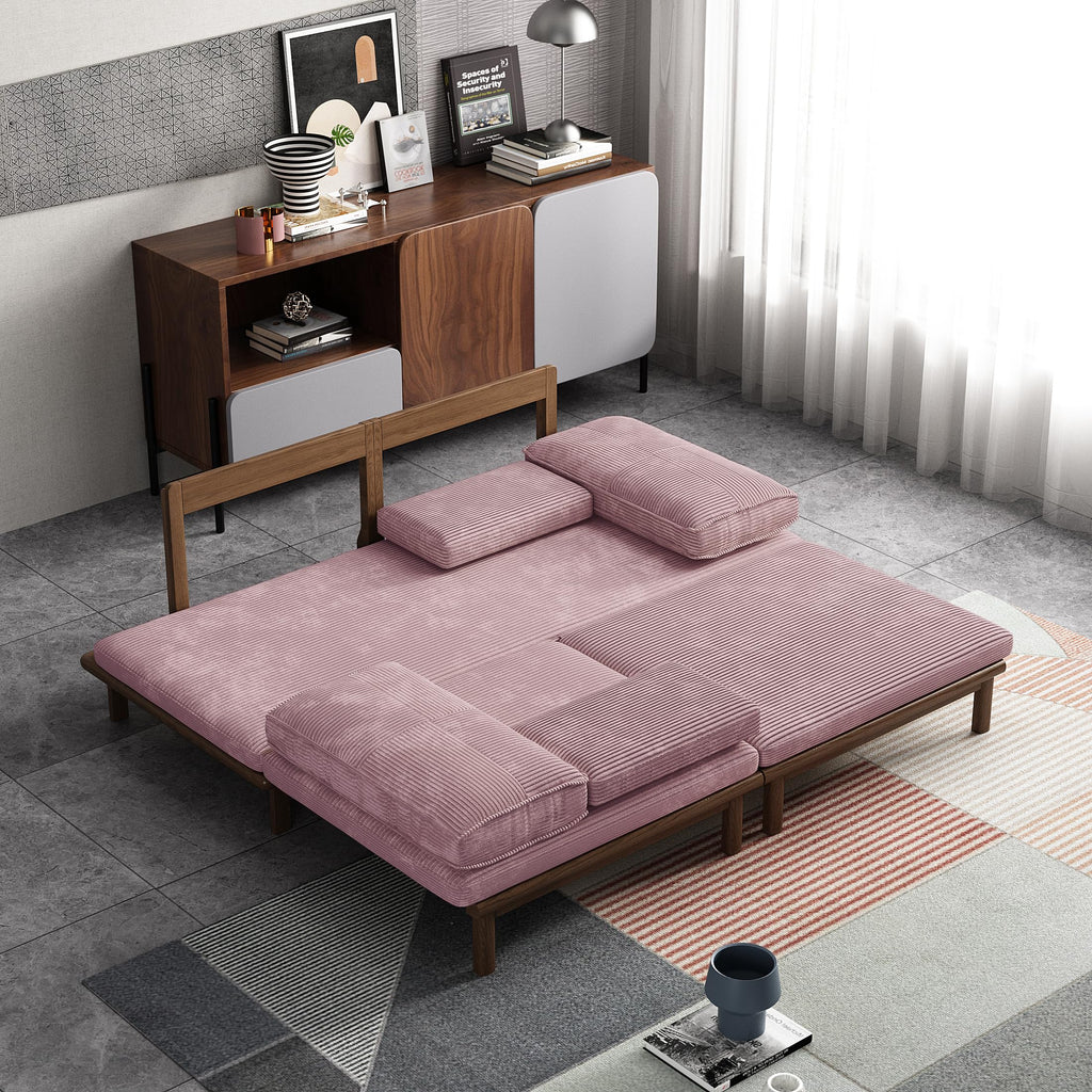 78.7" Pink Velvet Sofa Bed Z869094