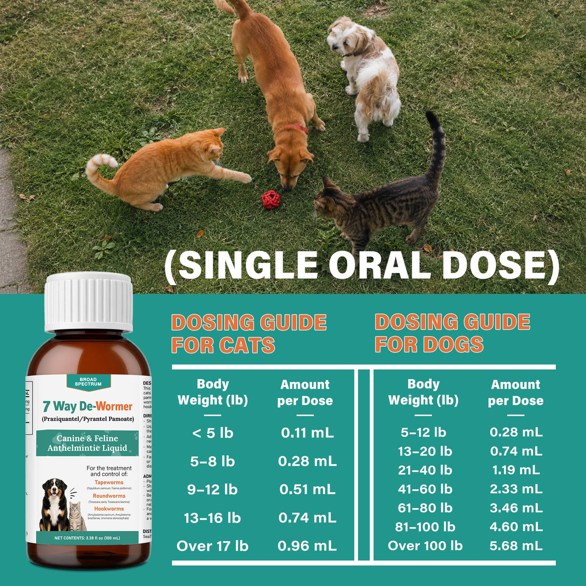Dewormer for Dogs and Cats 3.38 fl oz Y705