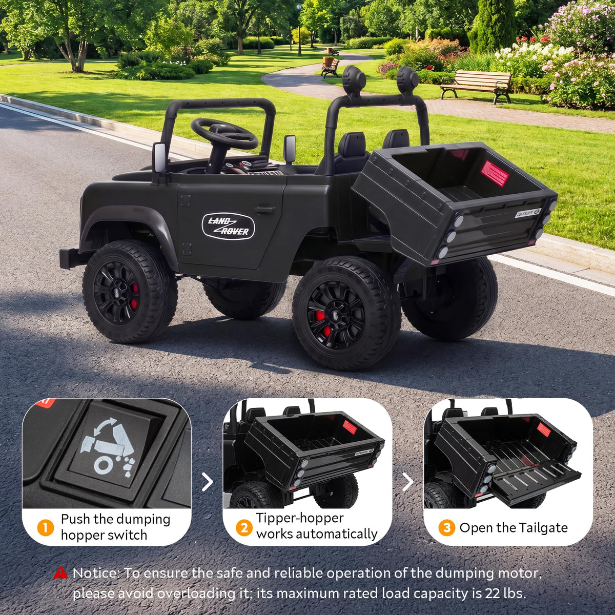 Black 24V Ride On Dump Truck O192