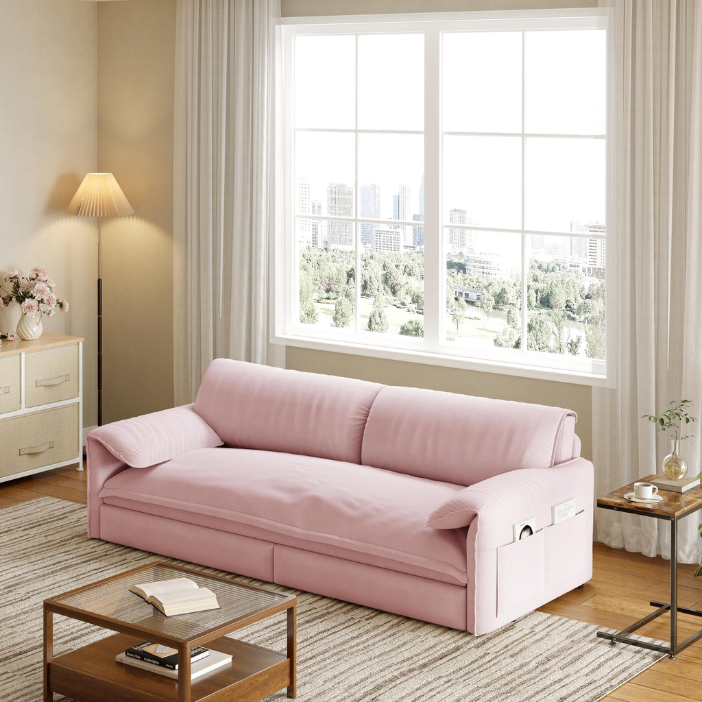 Queen Size Velvet Sleeper Sofa Bed U23132