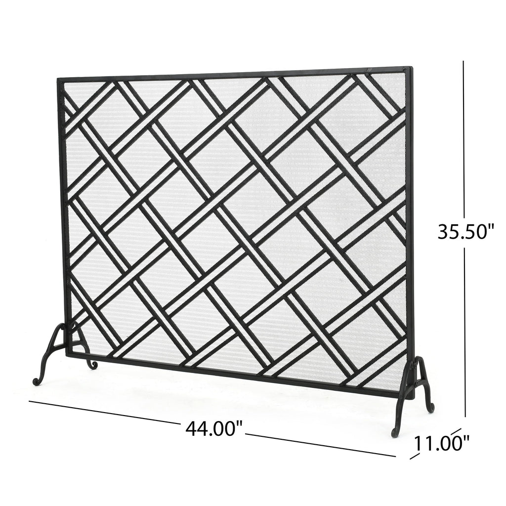Black Wrought Iron Fireplace Screen D613