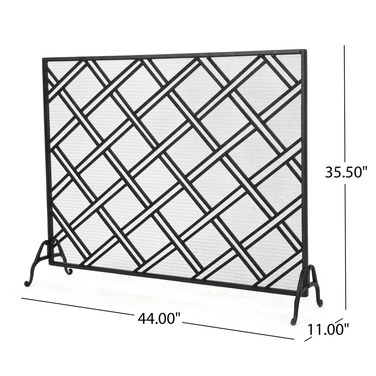 Black Wrought Iron Fireplace Screen D613